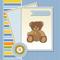 Image showing baby greeting card with teddy bear