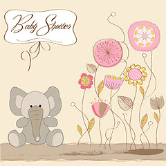 Image showing romantic baby girl announcement card