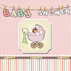 Image showing baby girl announcement card