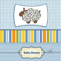 Image showing cute baby shower card with sheep