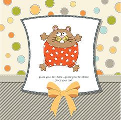 Image showing greeting card with cute little rat