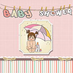 Image showing baby girl shower card