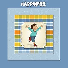 Image showing happy little boy who runs