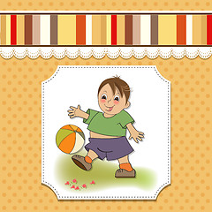 Image showing little boy playing ball