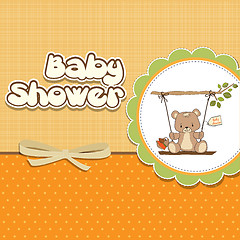 Image showing baby greeting card with teddy bear