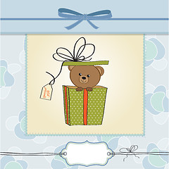 Image showing birthday greeting card with teddy bear