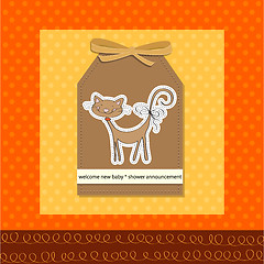 Image showing new baby shower card with cat