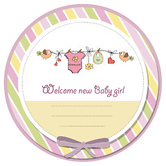 Image showing baby girl shower card