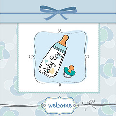 Image showing baby announcement card with milk bottle and pacifier