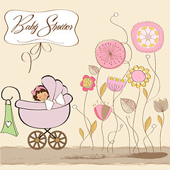 Image showing baby girl announcement card