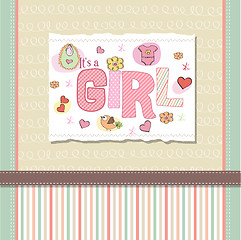 Image showing baby girl shower card