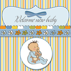 Image showing baby announcement card with little boy