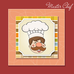 Image showing Background with Smiling Chef and Menu