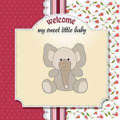 Image showing romantic baby girl announcement card