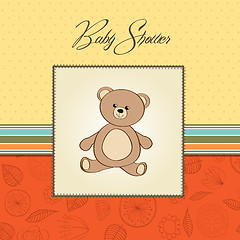 Image showing baby shower card with teddy