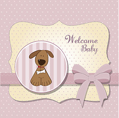 Image showing romantic baby shower card with dog