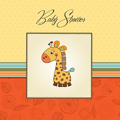 Image showing new baby announcement card with giraffe