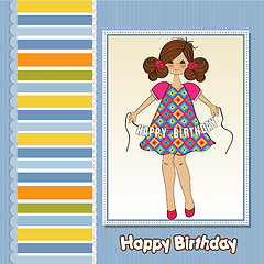 Image showing cute little girl wishing you happy birthday