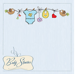 Image showing baby boy shower card