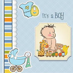 Image showing baby boy shower card