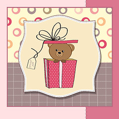 Image showing birthday greeting card with teddy bear