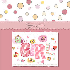 Image showing baby girl shower card