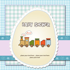 Image showing baby  shower card with toy train