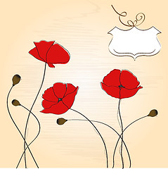 Image showing poppies floral background