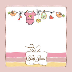 Image showing baby girl shower card