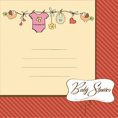 Image showing baby girl shower card