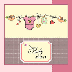 Image showing baby girl shower card