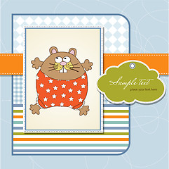 Image showing greeting card with cute little rat