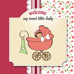 Image showing baby girl announcement card