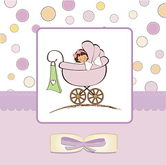 Image showing baby girl announcement card