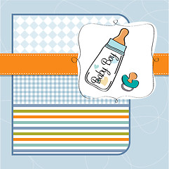 Image showing baby announcement card with milk bottle and pacifier