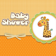 Image showing new baby announcement card with giraffe