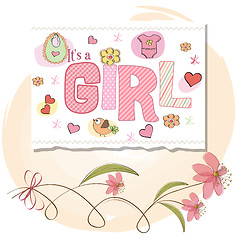 Image showing baby girl shower card