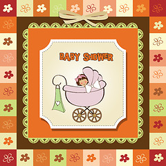 Image showing baby girl announcement card