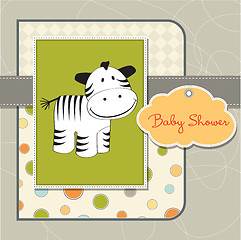 Image showing cute baby shower card with zebra