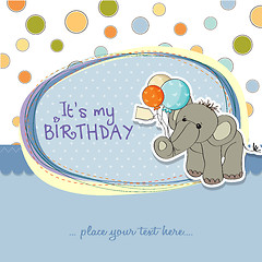 Image showing baby boy birthday card with elephant