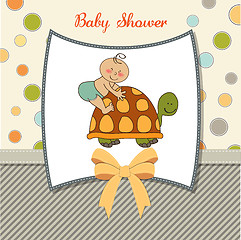 Image showing funny baby boy announcement card