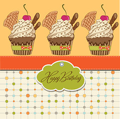 Image showing Birthday cupcake