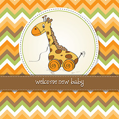 Image showing Baby shower card with cute giraffe