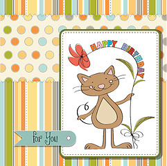 Image showing birthday card with funny cat