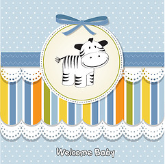 Image showing cute baby shower card with zebra