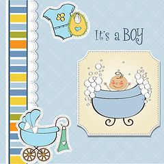 Image showing baby boy shower card