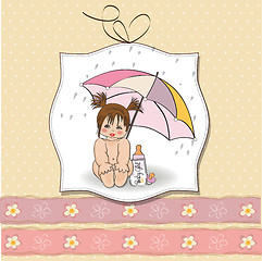 Image showing baby girl shower card