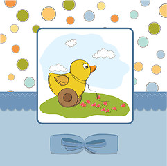 Image showing welcome card with duck toy