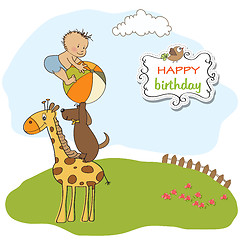 Image showing funny cartoon birthday greeting card