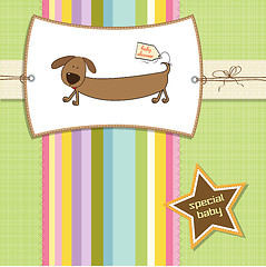 Image showing funny shower card with long dog